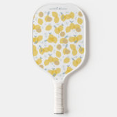 Moderne Pastel Citrus Citrus Lemons Patroon Aangep Pickleball Paddle (Voorkant)