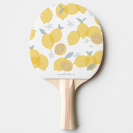 Moderne Pastel Citrus Citrus Lemons Patroon Aangep Tafeltennisbatje