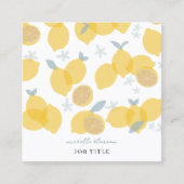 Moderne pastel citrus citruscitroenen QR-code Vierkante Visitekaartje (Voorkant)