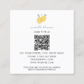 Moderne pastel citrus citruscitroenen QR-code Vierkante Visitekaartje (Achterkant)