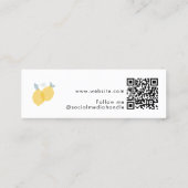 Moderne Pastel Citrus citrusvruchten QR-code minim Mini Visitekaartje (Achterkant)