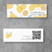Moderne Pastel Citrus citrusvruchten QR-code minim Mini Visitekaartje