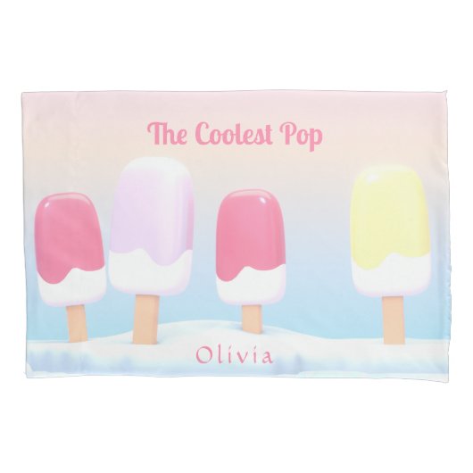 Moderne pastel coolste Pop Popsicle gepersonalisee Kussensloop (Voorkant)