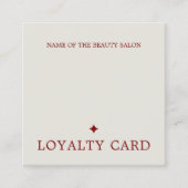 Moderne Pastel Donkerrode Bold Salon Klantenkaartje (Voorkant)
