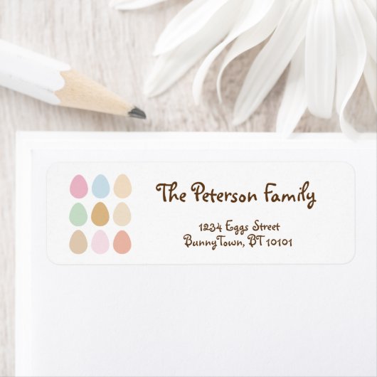 moderne pastel easter eggs etiket (Insitu)
