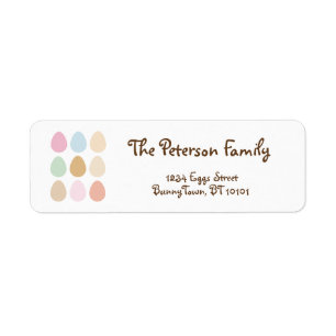 moderne pastel easter eggs etiket