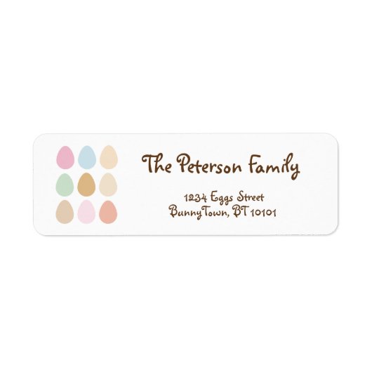 moderne pastel easter eggs etiket (Voorkant)