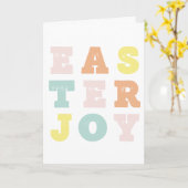 Moderne Pastel Easter Joy Kaart (Gele Bloem)