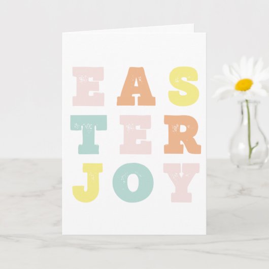 Moderne Pastel Easter Joy Kaart (Kleine Plant)