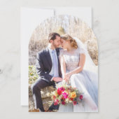 Moderne Pastel Geel Wit Bloemen Foto Huwelijk Kaart (Achterkant)