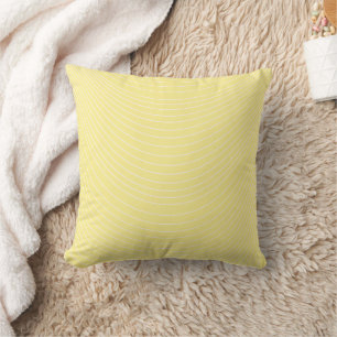 Moderne Pastel Gele Concentrische U-Vormige Golfli Kussen