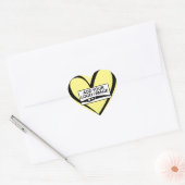 Moderne Pastel Gele Kalligrafie Hart Box Seal Sticker (Envelop)