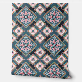 Moderne pastel geometrische bloem naadloos patroon behang