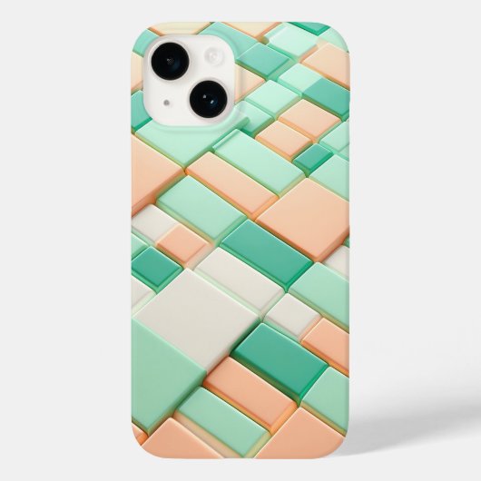 Moderne Pastel Geometrische Blok Mobiele Hoes Zach (Achterkant)