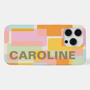 Moderne pastel geometrische vormen Gepersonaliseer iPhone 15 Pro Max Case