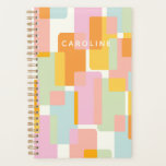 Moderne pastel geometrische vormen gepersonaliseer planner<br><div class="desc">Verfraai uw planning met dit gedurfde en moderne geometrische abstracte ontwerp in pasteltinten van roze, sinaasappel, geel en groen. Deze trendy planner is perfect voor studenten, professionals en creatievelingen die houden van een stijlvolle en leuke organisatie. Met een ongedateerd formaat kunt u op elk moment beginnen - ideaal voor het...</div>