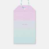 Moderne pastel gestreept, roze flamingo's cadeaulabel (Achterkant)