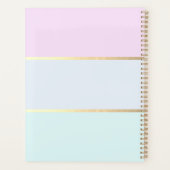 Moderne Pastel Gestreepte, Roze Flamingo's Planner (Achterkant)