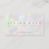 Moderne pastel glitter holografische aura schoonhe visitekaartje (Voorkant)