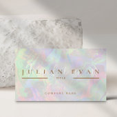 Moderne pastel glitter holografische aura schoonhe visitekaartje