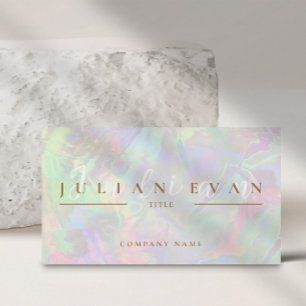 Moderne pastel glitter holografische aura schoonhe visitekaartje