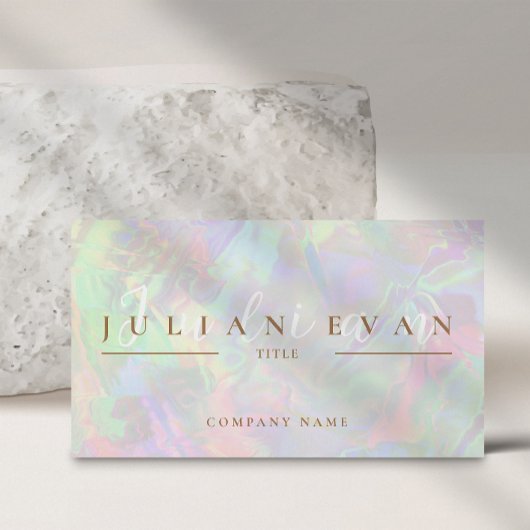 Moderne pastel glitter holografische aura schoonhe visitekaartje