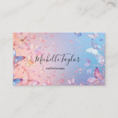 Moderne Pastel Glitter Vlinder Estheticia Make-up Visitekaartje (Voorkant)