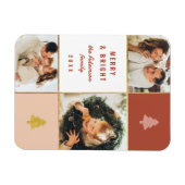 Moderne Pastel & Goud 3 Fotocollage Kerstmis Magneet (Horizontaal)