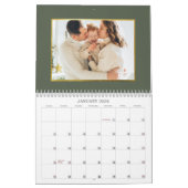 Moderne Pastel & Gouden Kerstboom Fotocollage Kalender (Jan 2026)