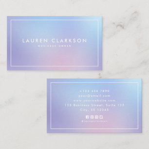 Moderne Pastel Gradient Ombre, social media iconen Visitekaartje