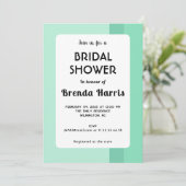 Moderne pastel groene bruids douche uitnodiging ka (Staand voorkant)
