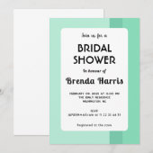 Moderne pastel groene bruids douche uitnodiging ka (Voorkant / Achterkant)