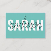Moderne pastel groene schoonheid gepersonaliseerd  visitekaartje (Voorkant)