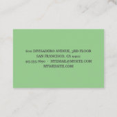 Moderne pastel groene schoonheid gepersonaliseerd  visitekaartje (Achterkant)