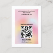 Moderne Pastel Holografische QR Code Oorbel Displa Visitekaartje (Achterkant)