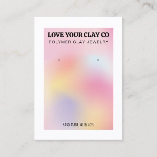 Moderne Pastel Holografische QR Code Oorbel Displa Visitekaartje (Voorkant)