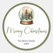 Moderne Pastel Kerst Familie Naam Sticker Zegel (Voorkant)