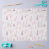 Moderne Pastel Kerstbomen Roze Kerst Tissuepapier (Craft)