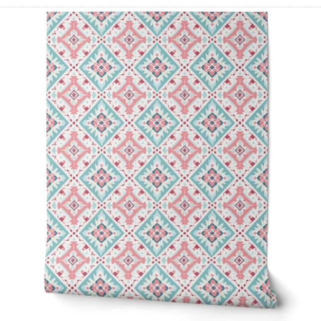 Moderne Pastel Kleuren Geometrische Boho Print pat Behang (Afrollen)