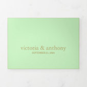 Moderne Pastel Kleuren Trouwsuite Drieluik Uitnodiging (Cover)