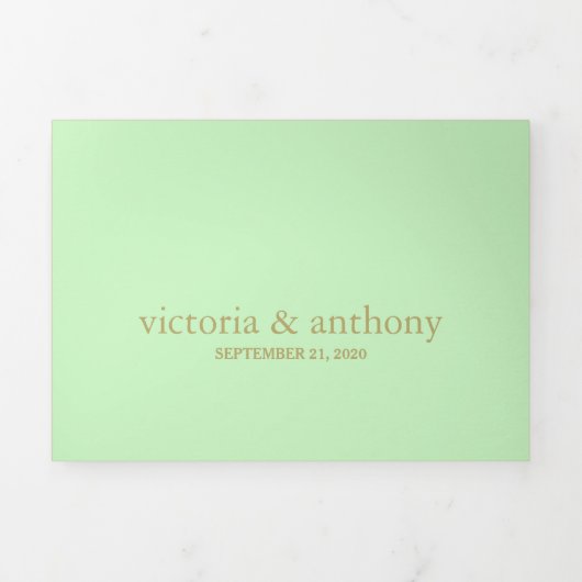 Moderne Pastel Kleuren Trouwsuite Drieluik Uitnodiging (Cover)