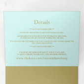 Moderne Pastel Kleuren Trouwsuite Drieluik Uitnodiging (Binnenzijde eerst)