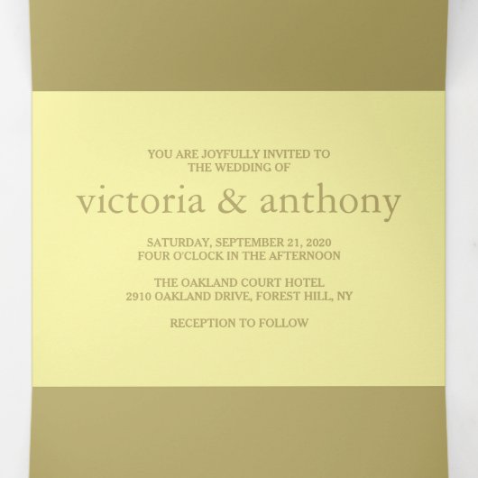 Moderne Pastel Kleuren Trouwsuite Drieluik Uitnodiging (Binnenkant midden)