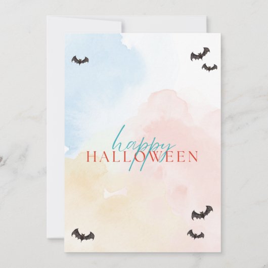 Moderne pastel kleurrijke roze heks Halloween Part Kaart (Achterkant)