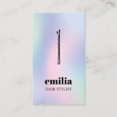 Moderne Pastel Kleurrijke Zwarte Haar Pin Salon Visitekaartje (Voorkant)