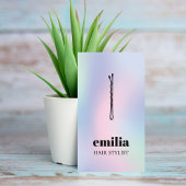 Moderne Pastel Kleurrijke Zwarte Haar Pin Salon Visitekaartje