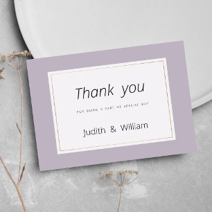 Moderne pastel lavendel minimalistische thema Dank Kaart