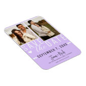 Moderne Pastel Lavendel Save the Date 2 Foto Magneet (Rechterzijde)