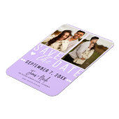 Moderne Pastel Lavendel Save the Date 2 Foto Magneet (Linkerzijde)