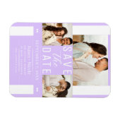 Moderne Pastel Lavendel Save the Date 3 Foto Magneet (Horizontaal)